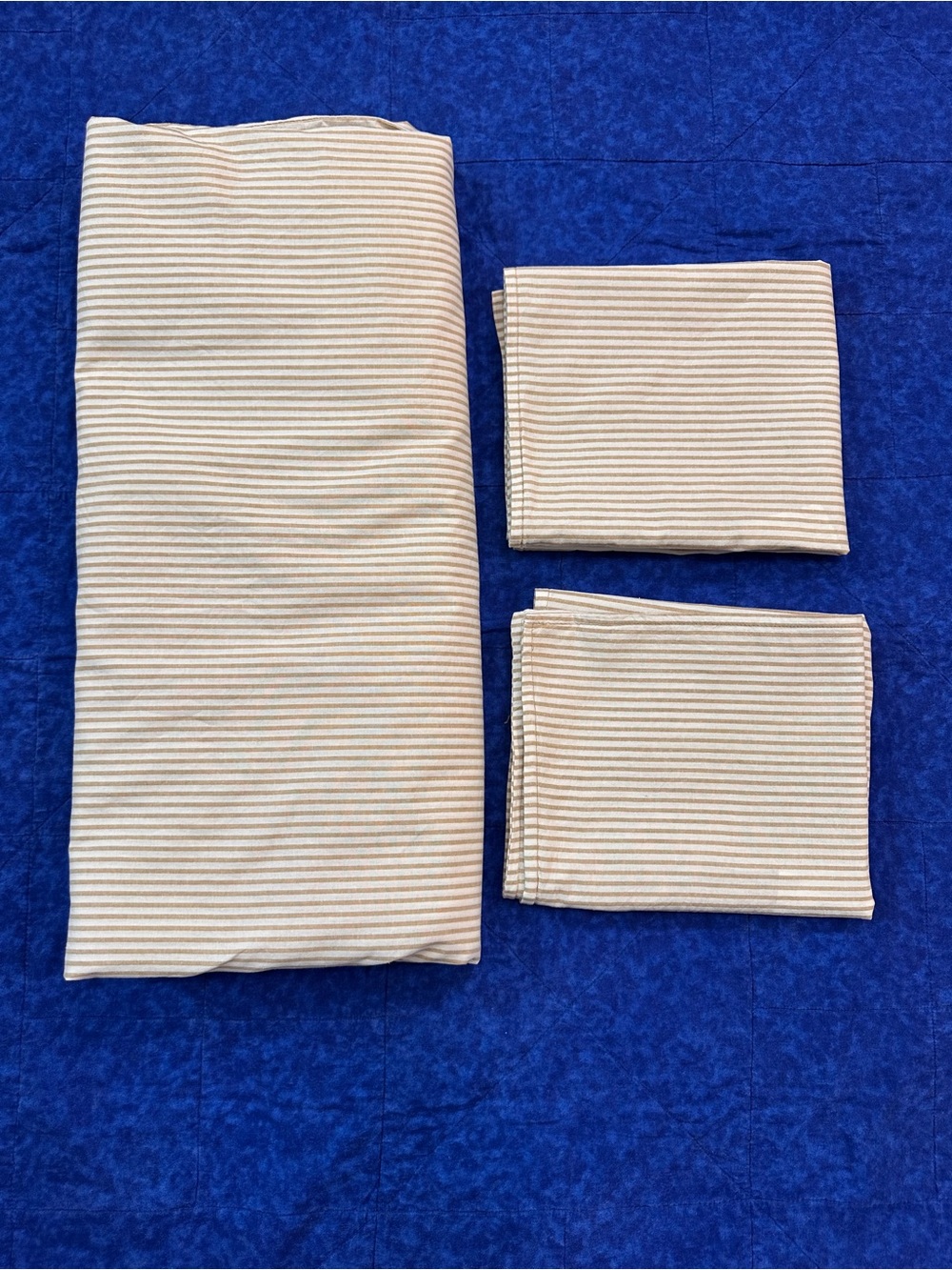 IKEA SOLFIBBLA White Beige/Stripe King Duvet Cover & Pillowcases